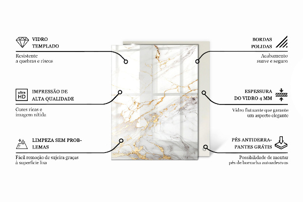 Piano del tavolo rettangolare Venature del marmo nel design