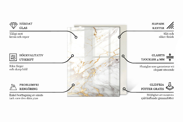 Piano del tavolo rettangolare Venature del marmo nel design