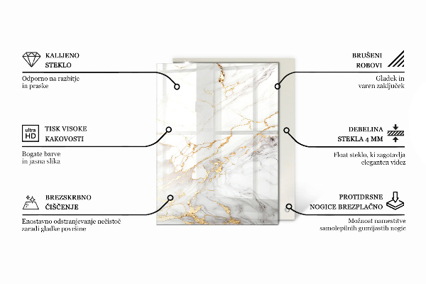 Piano del tavolo rettangolare Venature del marmo nel design