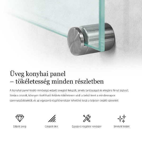 Pannello rivestimento parete cucina trasparente 120x60 cm