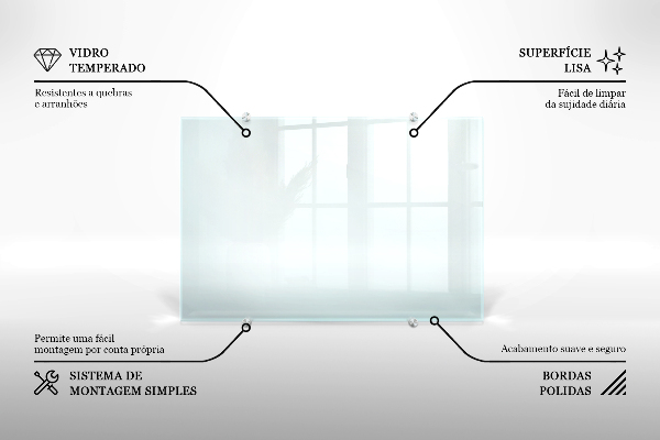 Pannello rivestimento parete cucina trasparente 120x60 cm
