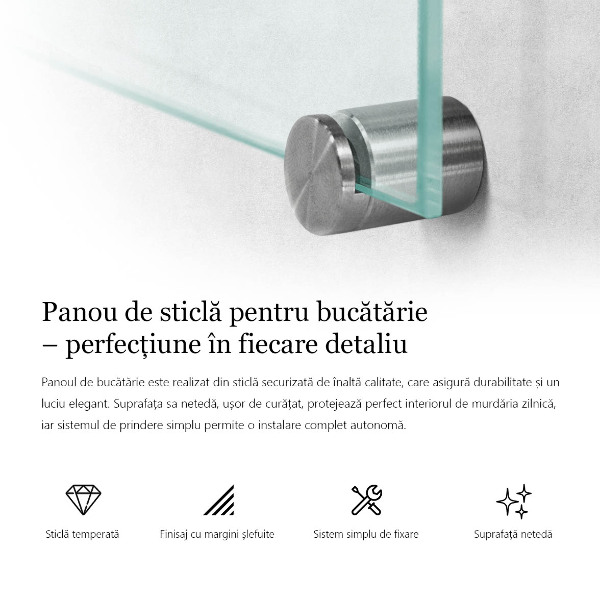 Pannello rivestimento parete cucina trasparente 120x60 cm