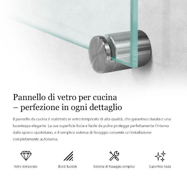 Pannello cucina paraschizzi trasparente 140x70 cm