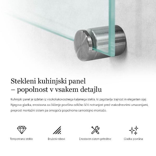 Trasparente pannello paraschizzi cucina 60x60 cm