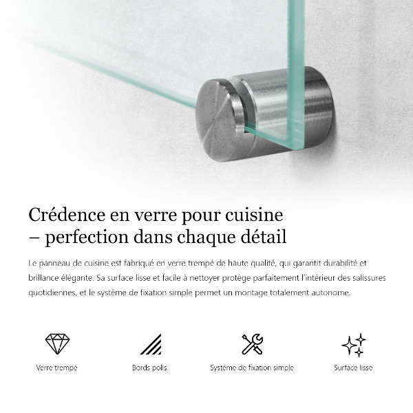 Rivestimento parete cucina trasparente 80x60 cm