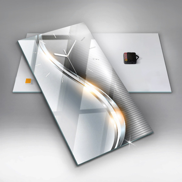 Orologio verticale in vetro Astrazione metallica