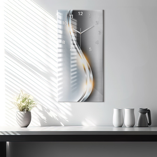 Orologio verticale in vetro Astrazione metallica
