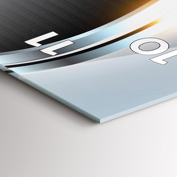 Orologio verticale in vetro Astrazione metallica