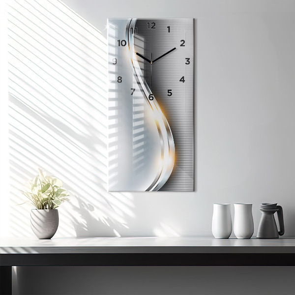 Orologio verticale in vetro Astrazione metallica