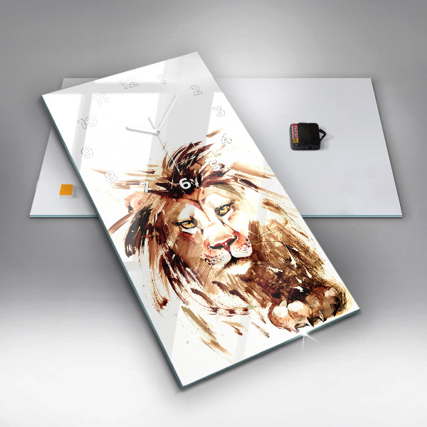 Orologio verticale Illustrazione di un leone marrone