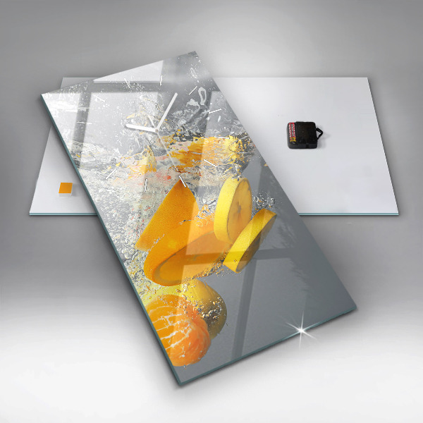 Orologio verticale in vetro Agrumi in acqua