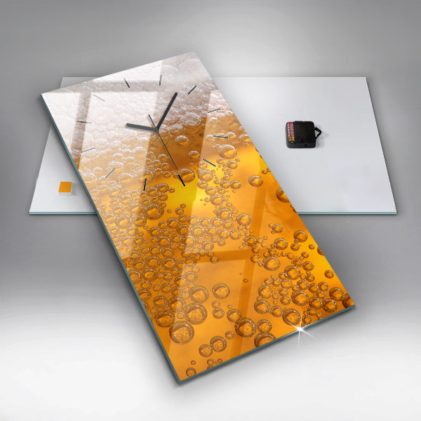 Orologio verticale in vetro Birra con schiuma