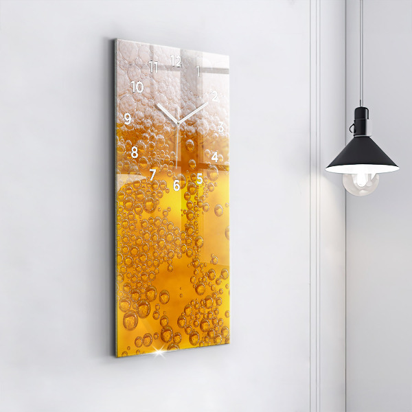 Orologio verticale in vetro Birra con schiuma