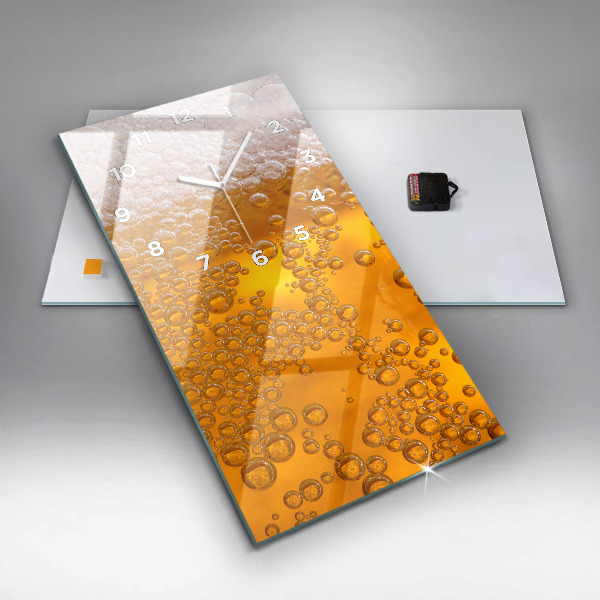 Orologio verticale in vetro Birra con schiuma