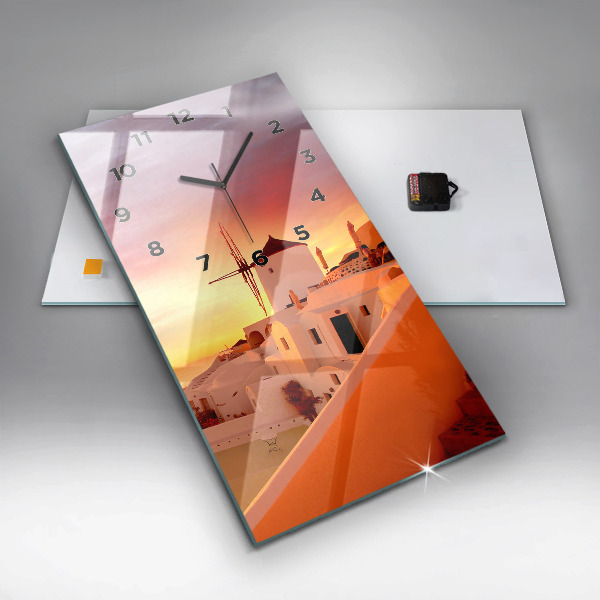 Orologio verticale Vecchio mulino a vento a Santorini