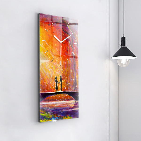 Orologio verticale in vetro Coppia nella foresta
