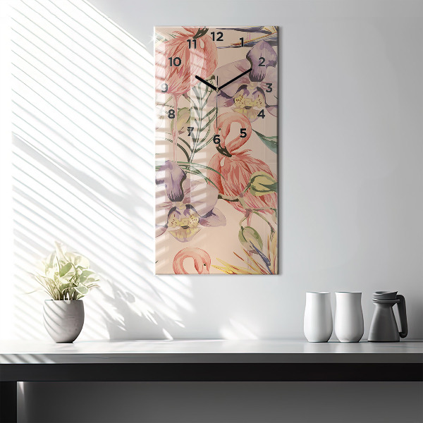 Orologio verticale Foglie di palma tropicali