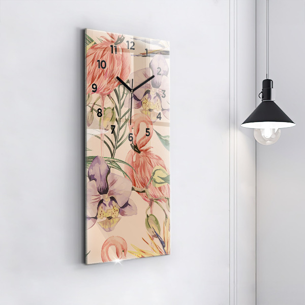 Orologio verticale Foglie di palma tropicali