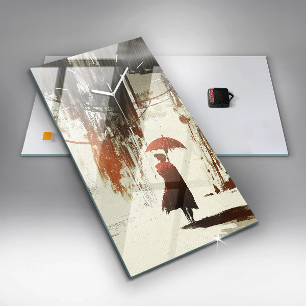 Orologio verticale Donna in una notte piovosa