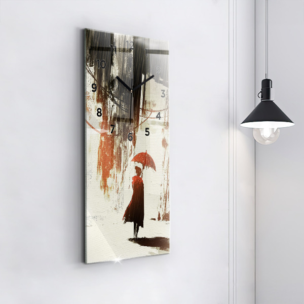 Orologio verticale Donna in una notte piovosa