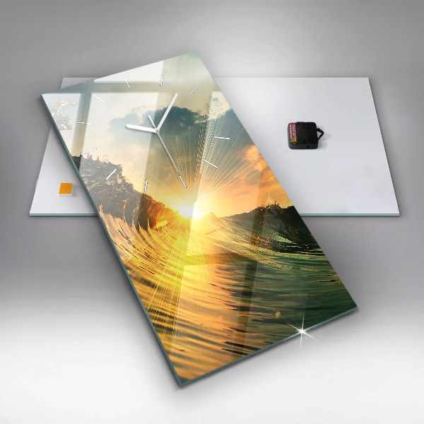 Orologio verticale Prospettiva del tramonto delle onde