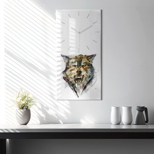 Orologio verticale Ritratto disegnato di un lupo