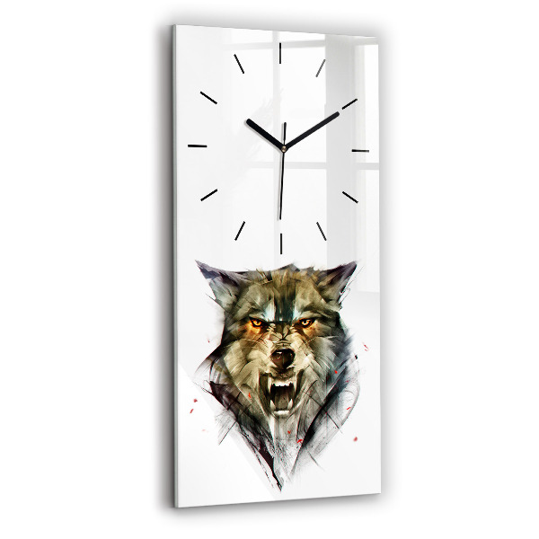 Orologio verticale Ritratto disegnato di un lupo