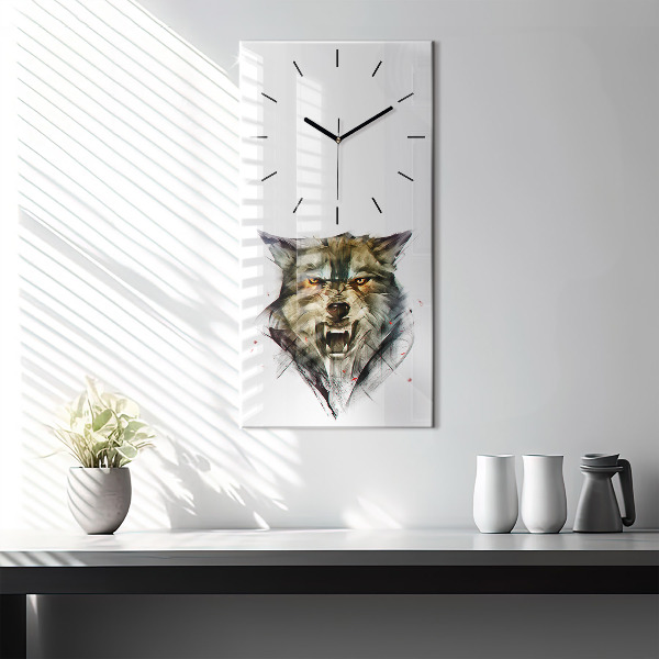 Orologio verticale Ritratto disegnato di un lupo