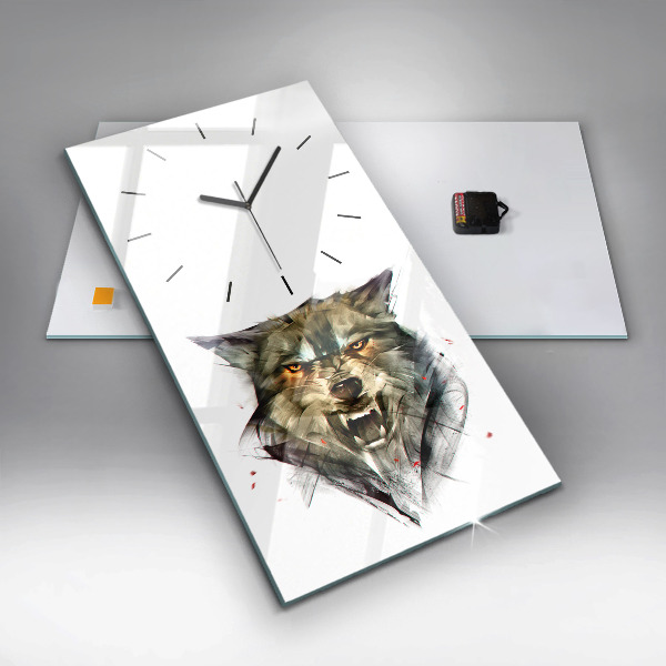 Orologio verticale Ritratto disegnato di un lupo