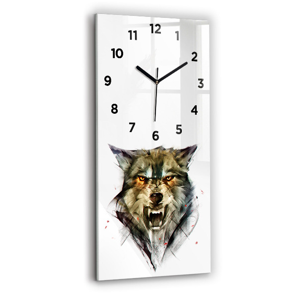 Orologio verticale Ritratto disegnato di un lupo