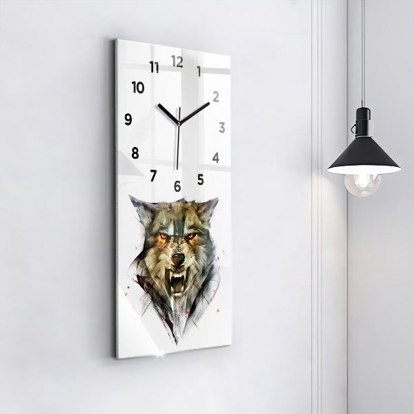Orologio verticale Ritratto disegnato di un lupo
