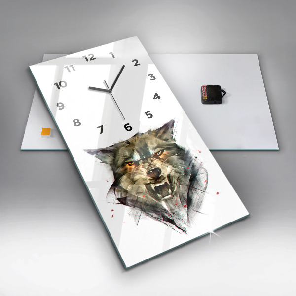Orologio verticale Ritratto disegnato di un lupo