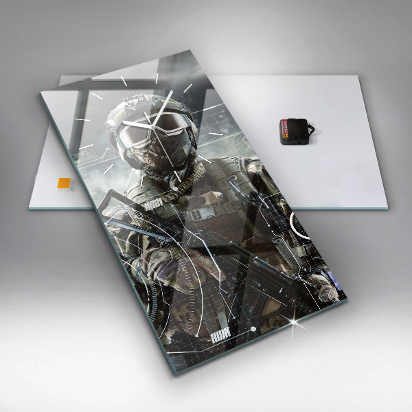 Orologio verticale Soldato con una pistola