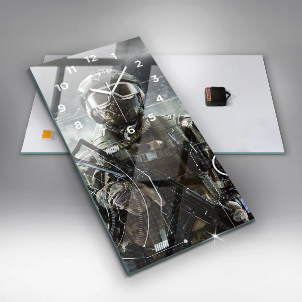 Orologio verticale Soldato con una pistola