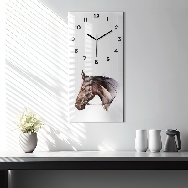 Orologio verticale Profilo del cavallo dipinto