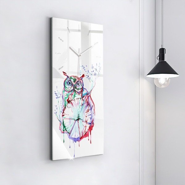 Orologio verticale Illustrazione di gufo e orologio