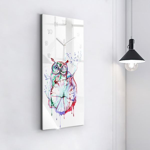 Orologio verticale Illustrazione di gufo e orologio