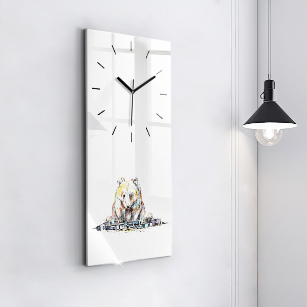 Orologio verticale Astrazione orso città
