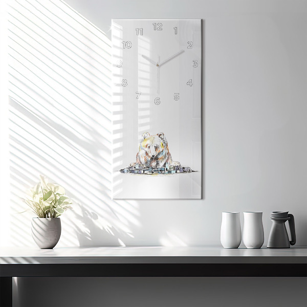 Orologio verticale Astrazione orso città