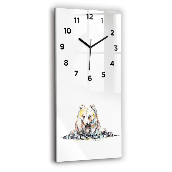 Orologio verticale Astrazione orso città