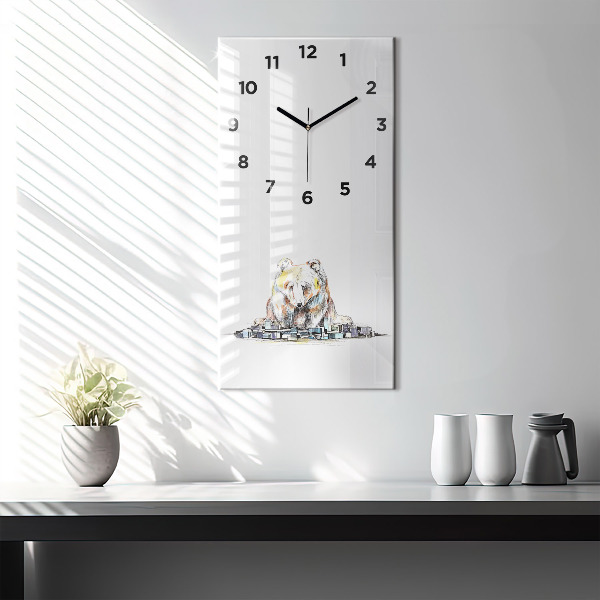 Orologio verticale Astrazione orso città