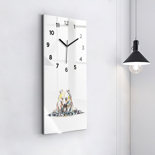 Orologio verticale Astrazione orso città