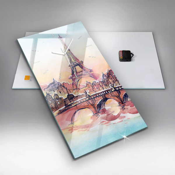 Orologio verticale Paesaggio dipinto di Parigi