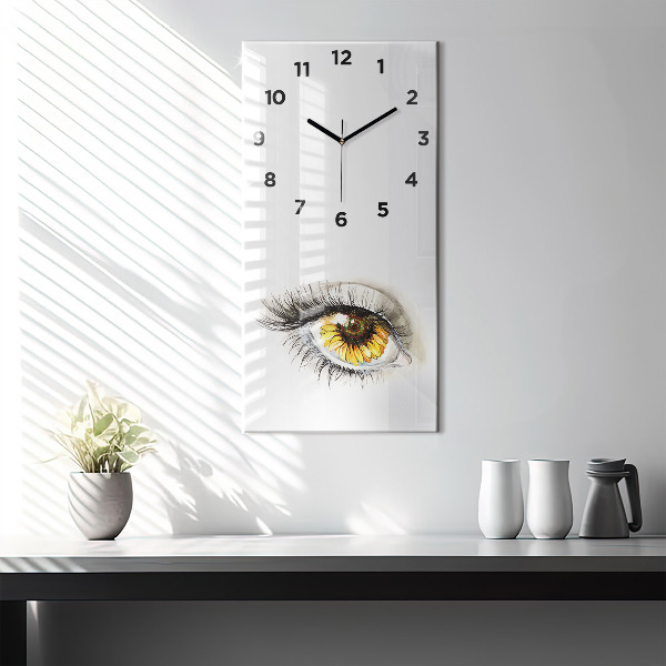 Orologio verticale Fiore di girasole nell'occhio