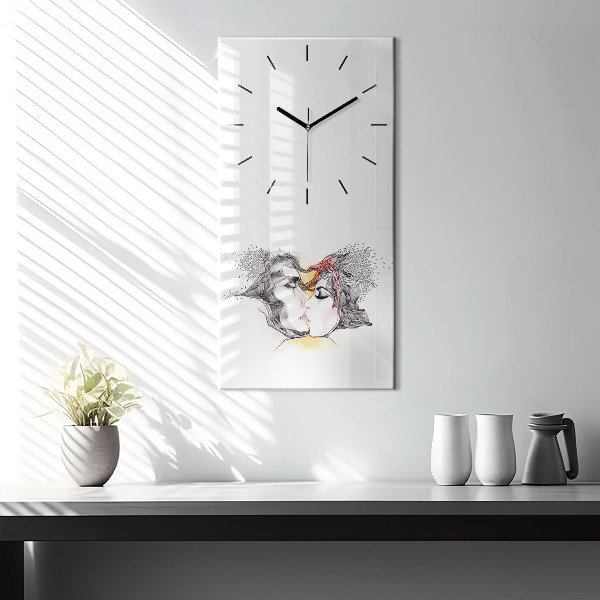 Orologio verticale Disegno di bacio d'amore