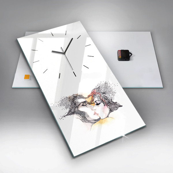 Orologio verticale Disegno di bacio d'amore