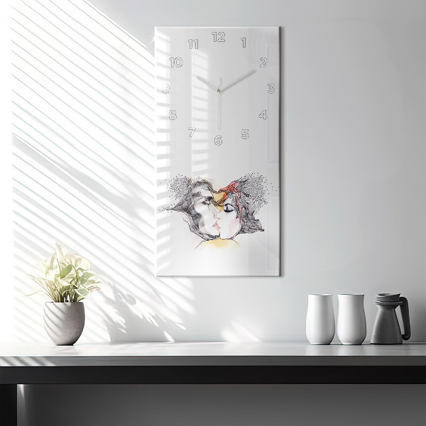 Orologio verticale Disegno di bacio d'amore