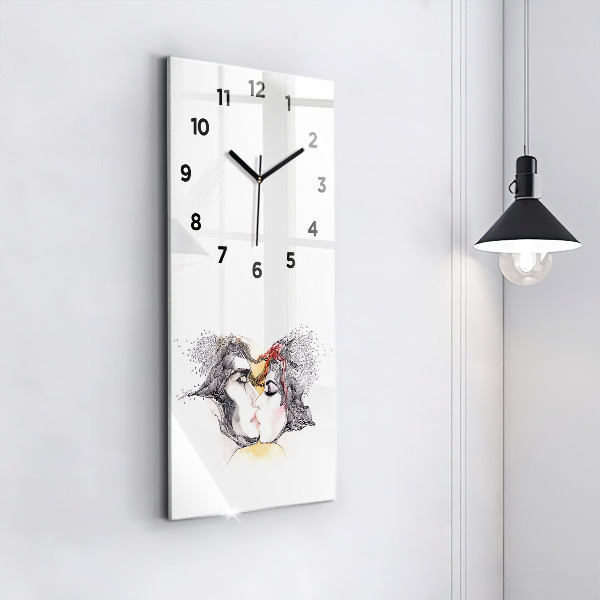 Orologio verticale Disegno di bacio d'amore