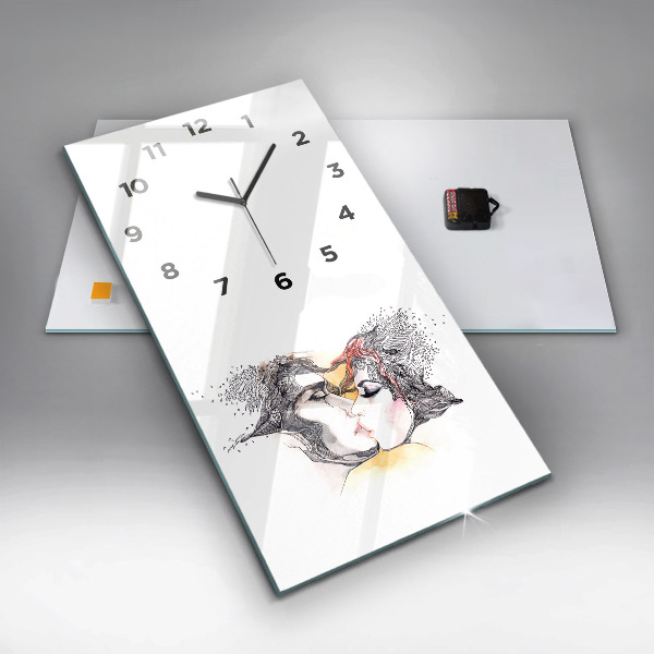 Orologio verticale Disegno di bacio d'amore