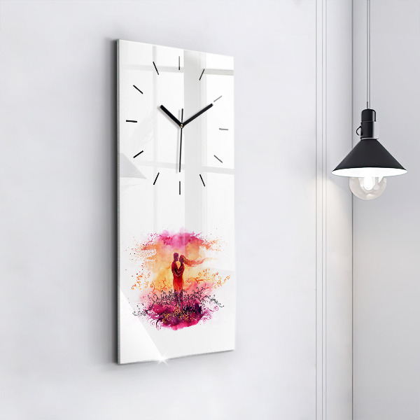 Orologio verticale Coppia innamorata ad acquerello